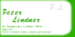 peter lindner business card